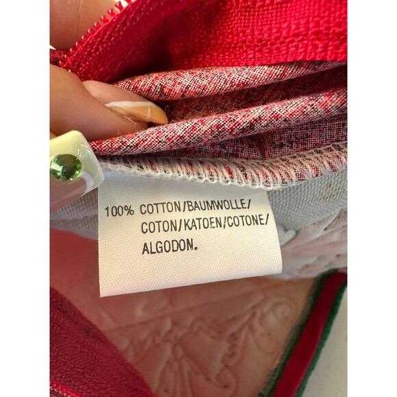 NWOT 100% Cotton Christmas Poinsettia Topiary Quilted Zipper Pillow Cover Case - Picture 4 of 5